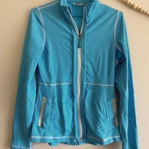 Lululemon Blue Gingham Zip Up Jacket